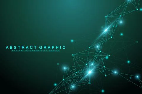 Geometric graphic background artificial intelligence. Turbulence flow trail Illustrazione stock