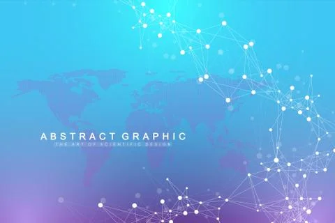 Geometric graphic background artificial intelligence. Turbulence flow trail Stock Illustration