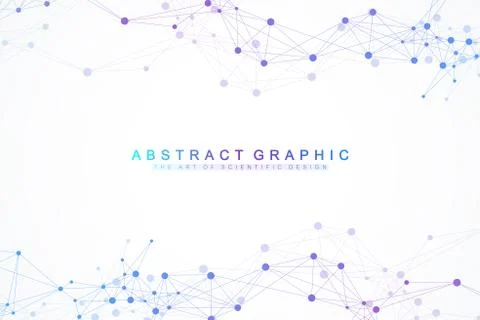 Geometric graphic background artificial intelligence. Turbulence flow trail Illustrazione stock