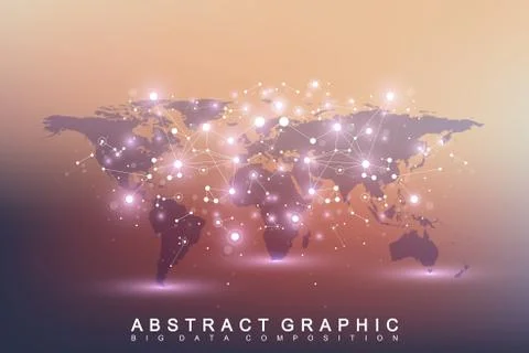 Geometric graphic background communication. Big data complex with compounds イラスト素材