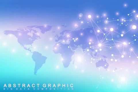Geometric graphic background communication. Big data complex with compounds Illustrazione stock