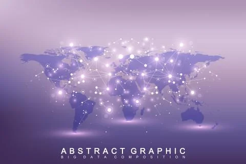 Geometric graphic background communication. Big data complex with compounds Illustrazione stock