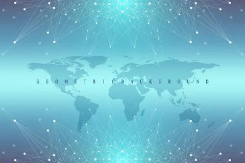 Geometric graphic background communication. Big data complex with compounds Illustrazione stock