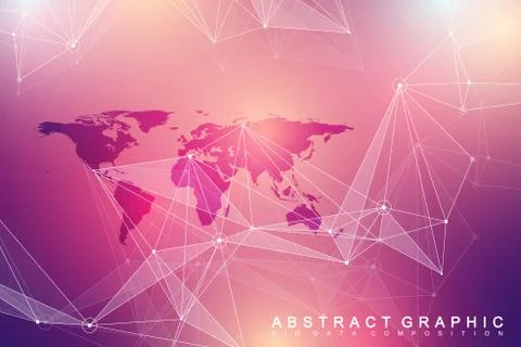Geometric graphic background communication. Big data complex with Political Illustrazione stock