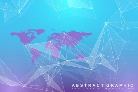 Geometric graphic background communication. Big data complex with Political Illustrazione stock