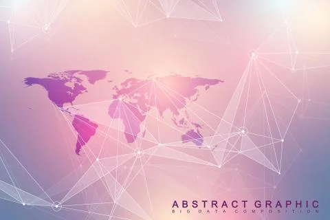 Geometric graphic background communication. Big data complex with Political Illustrazione stock