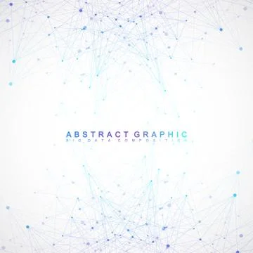 Geometric graphic background communication. Big data complex with compounds Stock Illustration