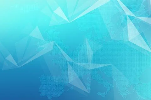 Geometric graphic background communication with dotted Europe Map. Big data Illustrazione stock