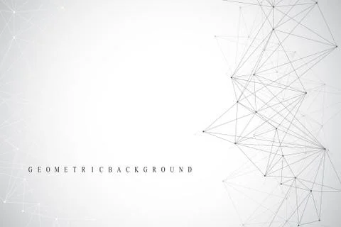 Geometric graphic background communication. Global network connections Illustrazione stock