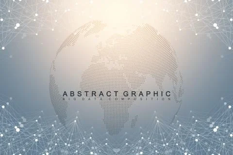 Geometric graphic background communication. Global network connections Stock Illustration
