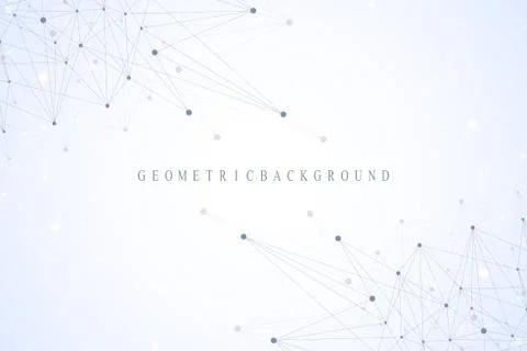 Geometric graphic background communication. Global network connections Illustrazione stock
