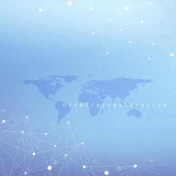 Geometric graphic background communication with World Map. Big data complex with Stock Illustration