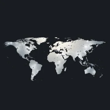 Geometric graphic background communication with World Map. Big data complex with Illustrazione stock