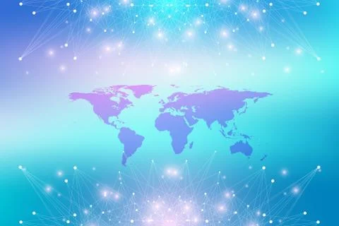 Geometric graphic background communication with World Map. Big data complex with Stockillustratie