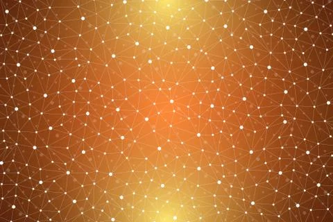 Geometric graphic background with connected lines and dots. Scientific Illustrazione stock