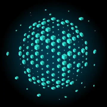Geometric graphic background cube and communication. Illustrazione stock