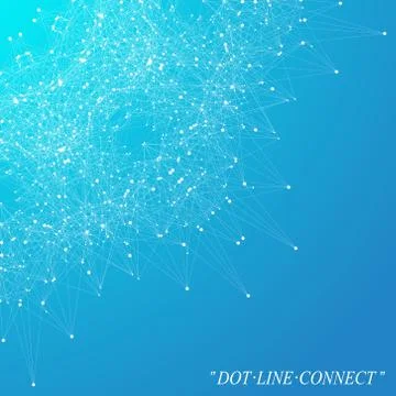 Geometric graphic background molecule and communication. Connected lines with Stock Illustration