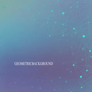 Geometric graphic background molecule and communication. Connected lines with Illustrazione stock