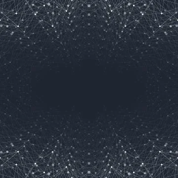Geometric graphic background molecule and communication. Connected lines with 스톡 일러스트