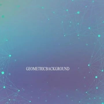 Geometric graphic background molecule and communication. Connected lines with Stock Illustration