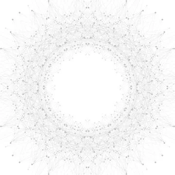Geometric graphic background molecule and communication. Connected lines with Illustrazione stock