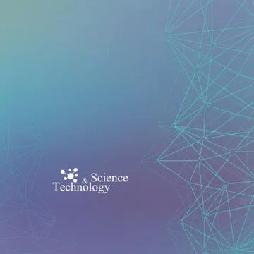 Geometric graphic background molecule and communication. Connected lines with Stock Illustration