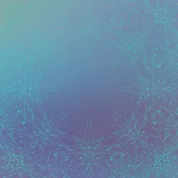 Geometric graphic background molecule and communication. Connected lines with Stock Illustration