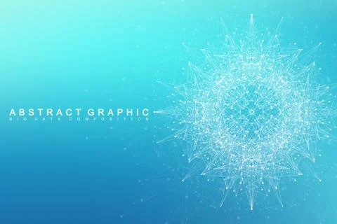 Geometric graphic background molecule and communication. Big data complex with Stockillustratie