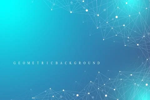 Geometric graphic background molecule and communication. Big data complex with Illustrazione stock