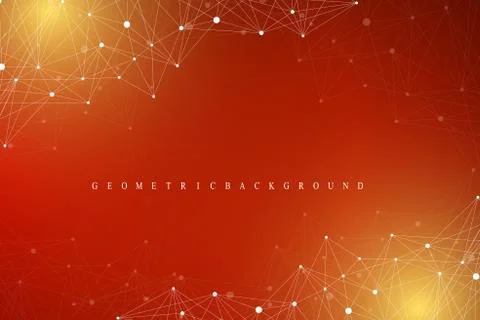 Geometric graphic background molecule and communication. Big data complex with Stock Illustration