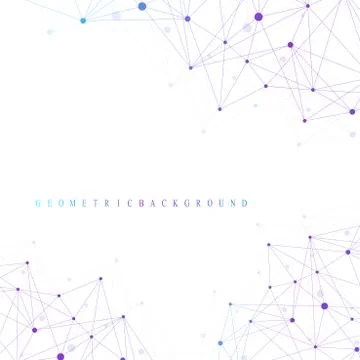 Geometric graphic background molecule and communication. Big data complex with Illustrazione stock
