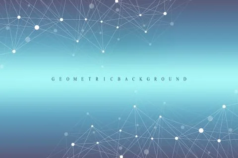 Geometric graphic background molecule and communication. Big data complex with Stock Illustration
