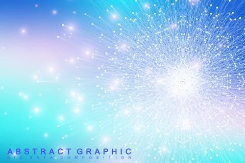Geometric graphic background molecule and communication. Big data complex with Stock Illustration