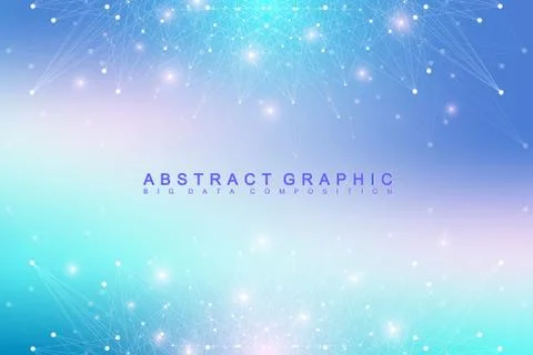 Geometric graphic background molecule and communication. Big data complex with Stock Illustration