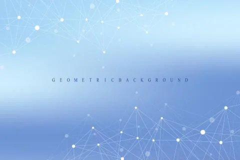 Geometric graphic background molecule and communication. Big data complex with 스톡 일러스트