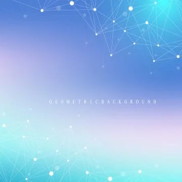 Geometric graphic background molecule and communication. Big data complex with Illustrazione stock