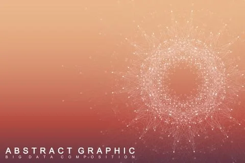 Geometric graphic background molecule and communication. Big data complex with Stock Illustration