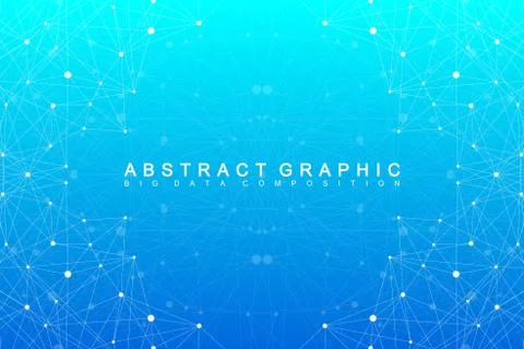Geometric graphic background molecule and communication. Big data complex with Stock Illustration