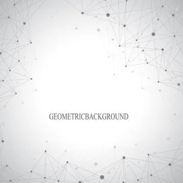 Geometric graphic background molecule and communication. Big data complex with Stock Illustration