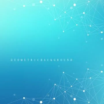 Geometric graphic background molecule and communication. Big data complex with Stock Illustration
