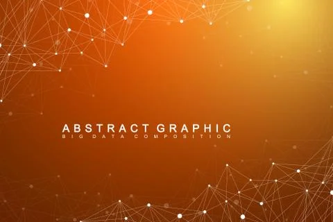 Geometric graphic background molecule and communication. Big data complex with Illustrazione stock