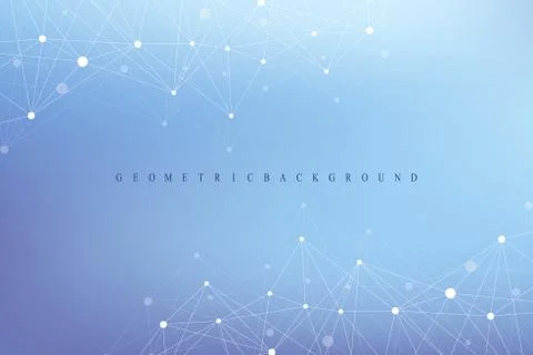 Geometric graphic background molecule and communication. Big data complex with Illustrazione stock