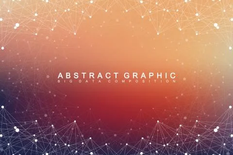 Geometric graphic background molecule and communication. Big data complex with Illustrazione stock
