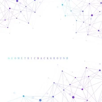 Geometric graphic background molecule and communication. Big data complex with Stock Illustration