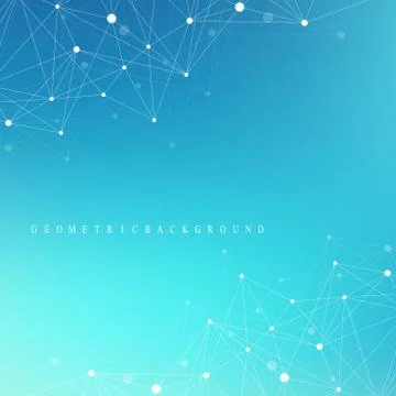 Geometric graphic background molecule and communication. Big data complex with Stock Illustration