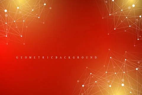 Geometric graphic background molecule and communication. Big data complex with Stock Illustration
