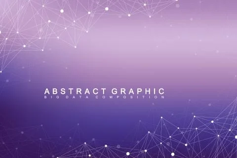 Geometric graphic background molecule and communication. Big data complex with Illustrazione stock
