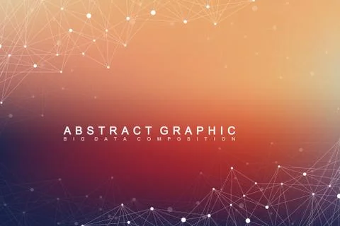 Geometric graphic background molecule and communication. Big data complex with Stock Illustration