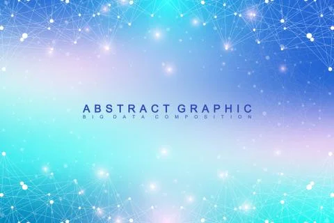 Geometric graphic background molecule and communication. Big data complex with Stock Illustration