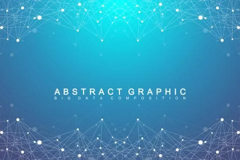 Geometric graphic background molecule and communication. Big data complex with Stock Illustration